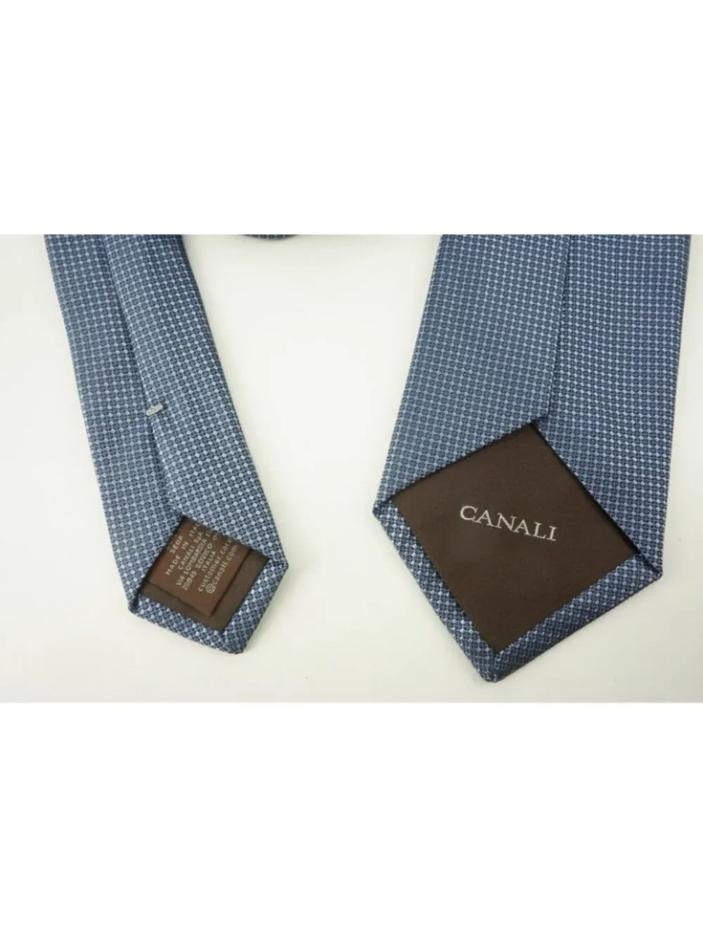 Canali Sky Denim Birdseye 100% Silk Tie Brand New With Tags